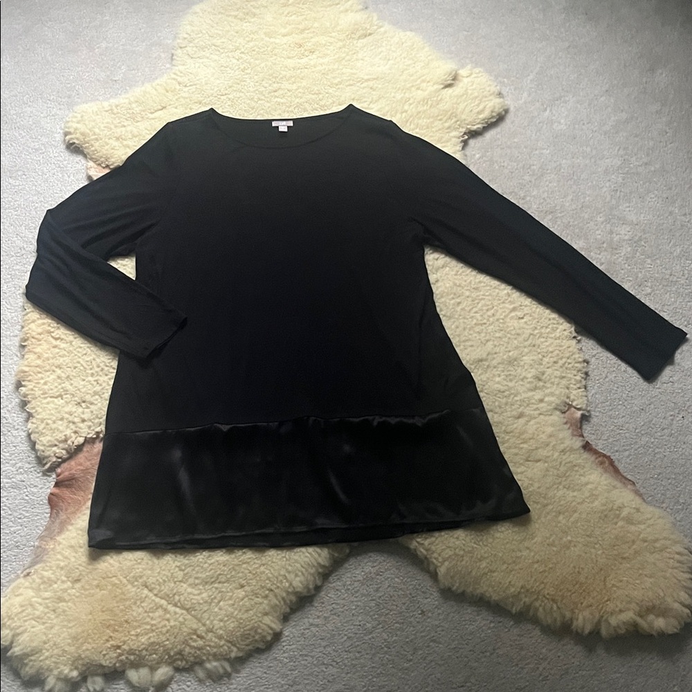 J Jill silk trim tunic top black XL TALL NWOT